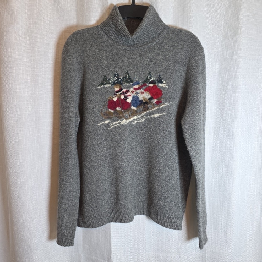 Vintage Lauren Ralph Lauren LRL Lambswool Sled Christmas Turtleneck Sweater L